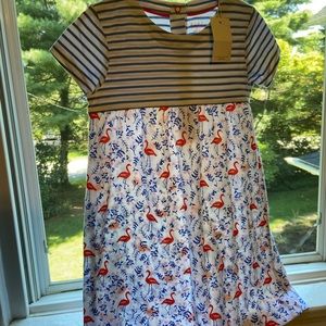 Mini Boden stripe/flower dress size 3T NWT
